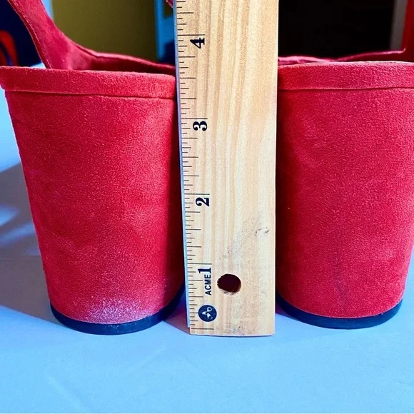 Women Christian Siriano Vibrant Dark Orange shoes Textile TopSolid Heel US8 EU39 - Picture 7 of 12